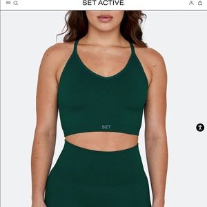 SET ACTIVE SCULPTFLEX RIBBED V BRA IN MOJITO